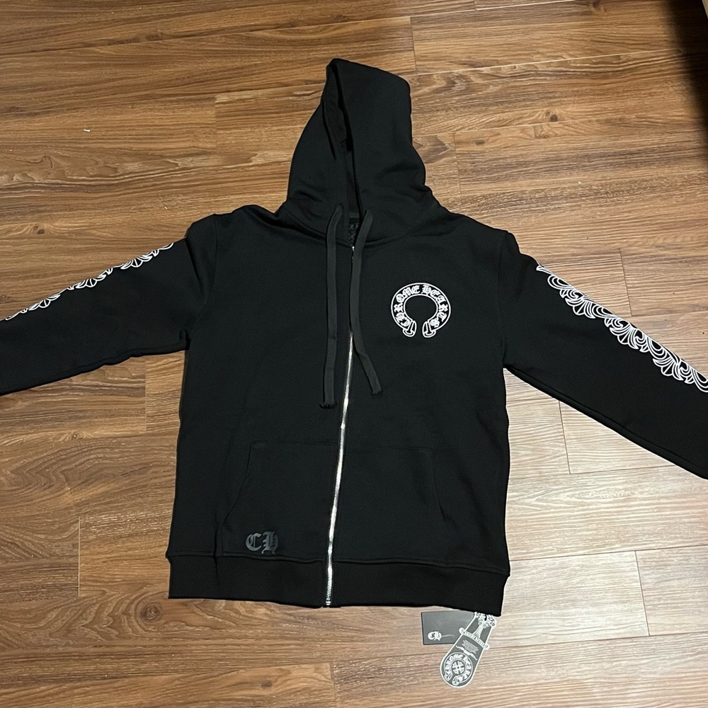 Black Chrome Heart Hoodie